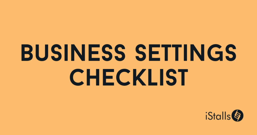 iStalls business settings checklist poster